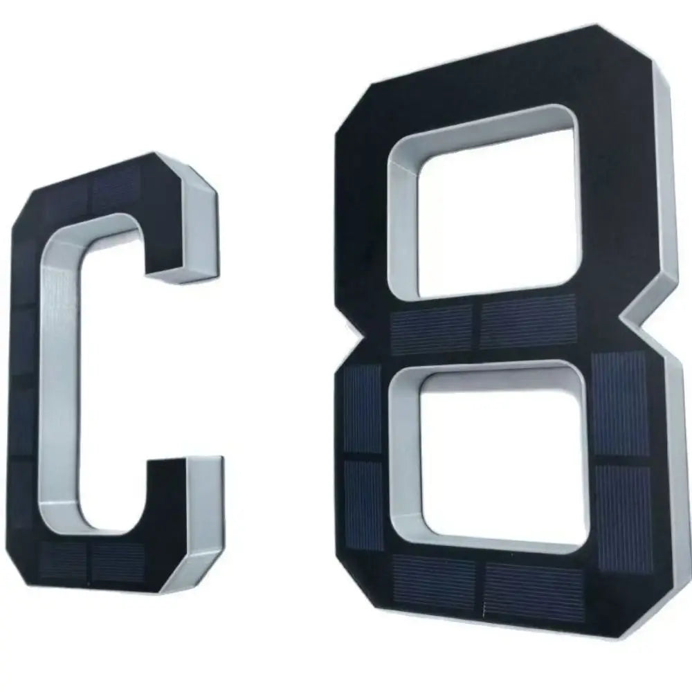 Solar LED House Numbers 6.7" IP44 Waterproof – Auto Night Light
