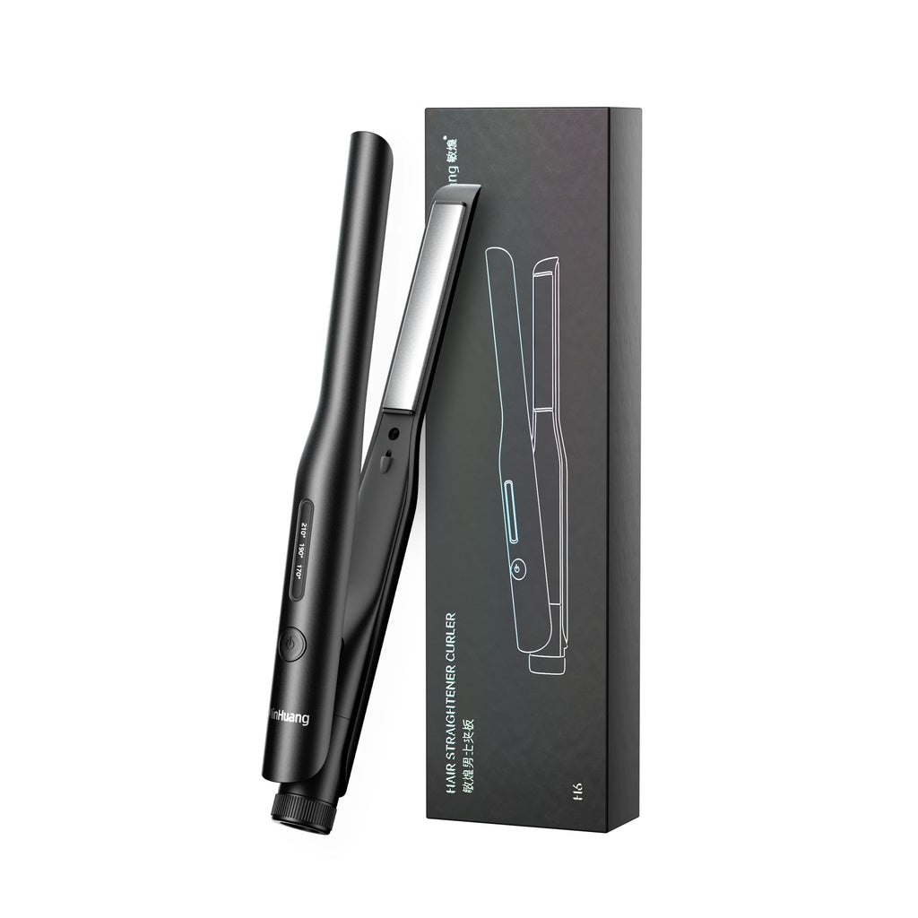 Mini Hair Straightener Flat Iron – 2-in-1 Negative Ion Curler