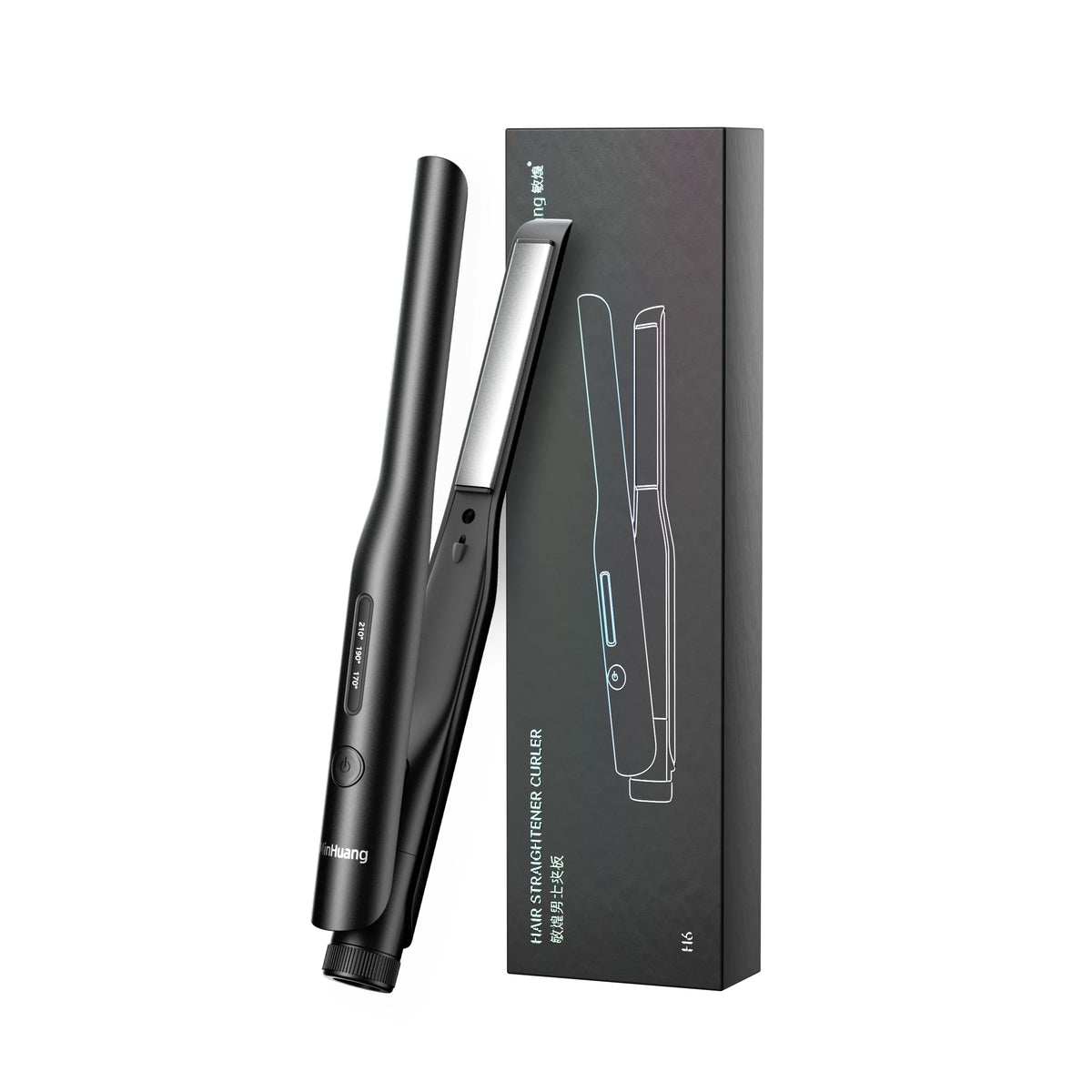 Mini Hair Straightener Flat Iron – 2-in-1 Negative Ion Curler