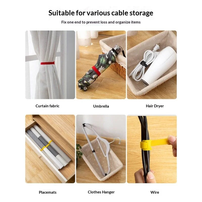 Multicolor Reusable Hook & Loop Cable Ties | Wire Organizer