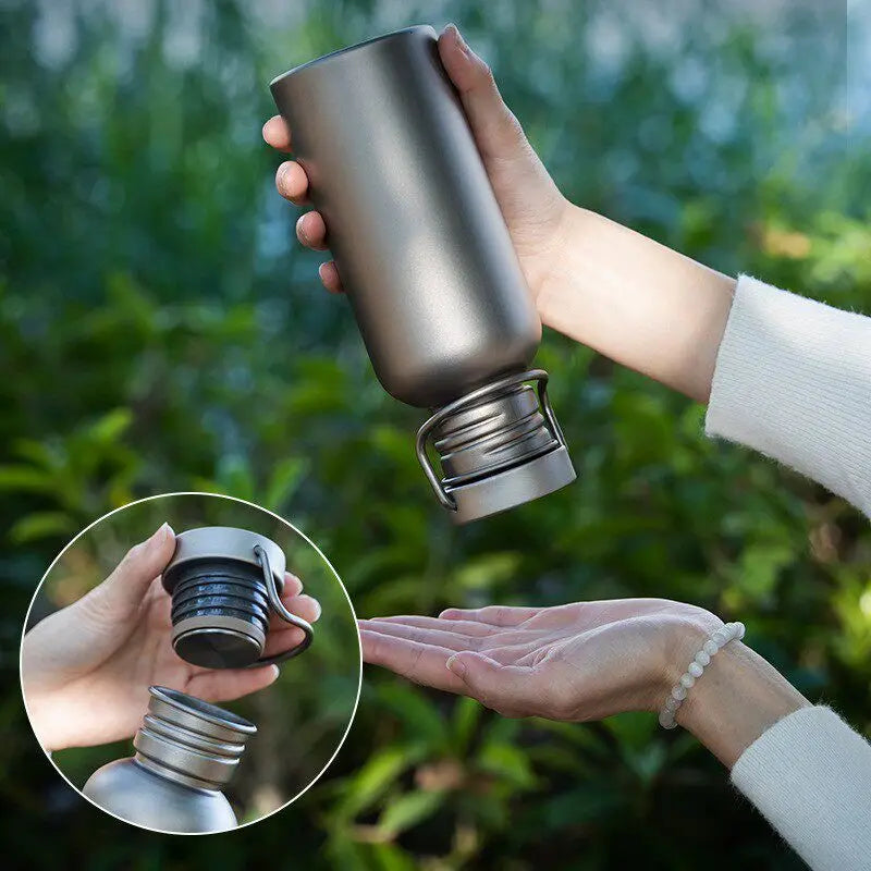 Ultra-Light Pure Titanium Camping Water Bottle 500–700ml