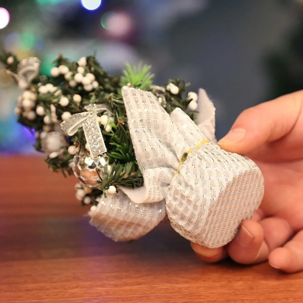 20cm Mini Christmas Tree Bow Accent Tabletop Xmas Ornament