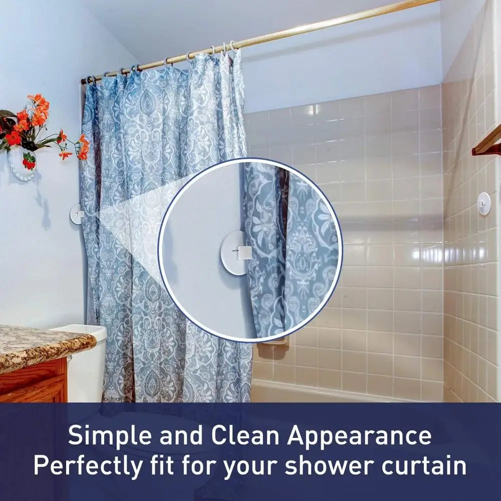 Self-Adhesive Shower Curtain Clips – Waterproof Non-Slip 2-Pack