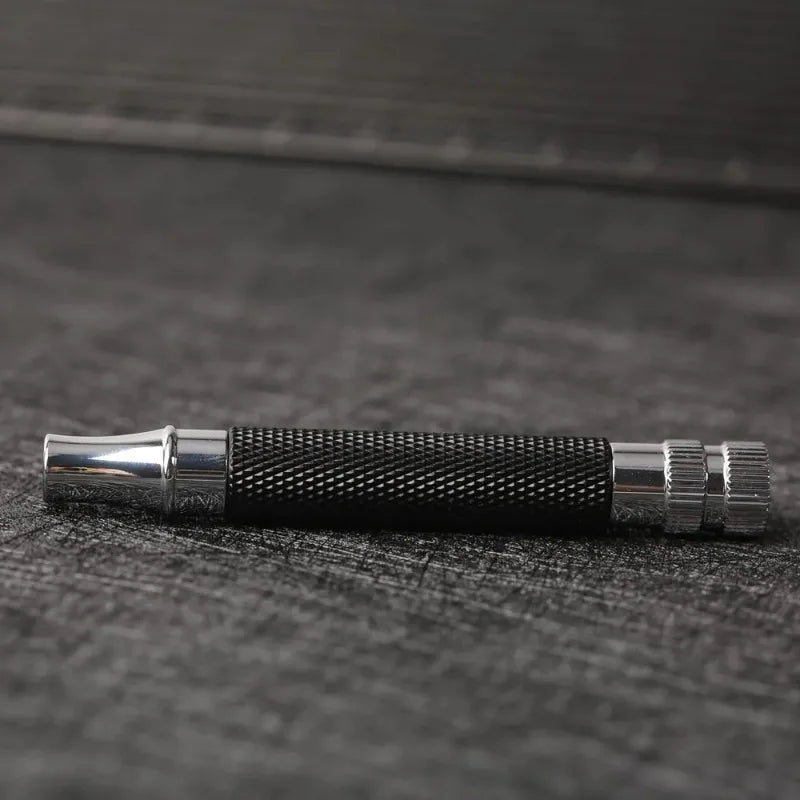 Yaqi Men's Chrome & Black Brass Safety Razor Handle – Travel