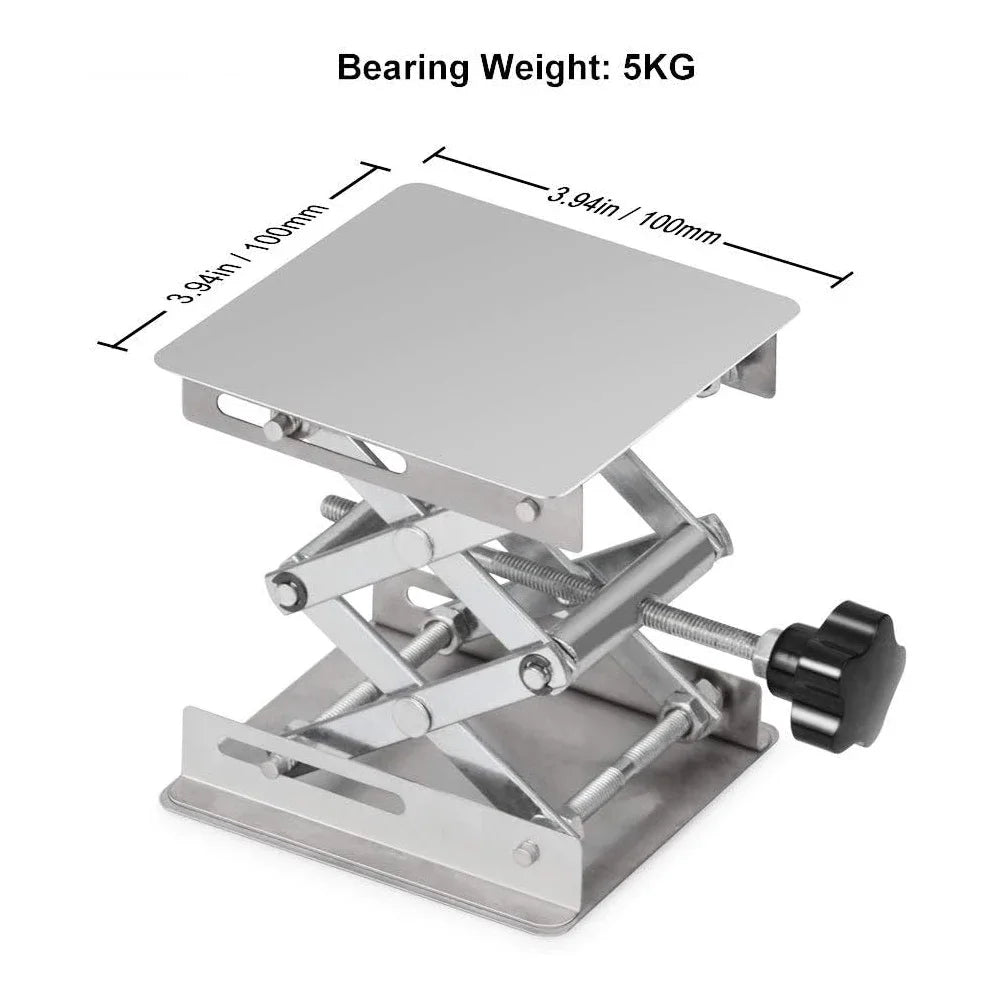 Stainless Steel Scissor Lab Jack Adjustable Height Platform Stand
