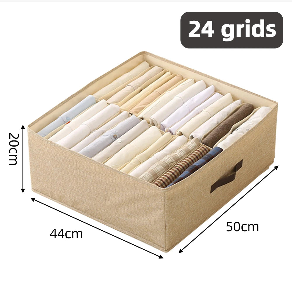 Foldable Wardrobe Organizer 14/16 Grid – Pants & Clothes Box