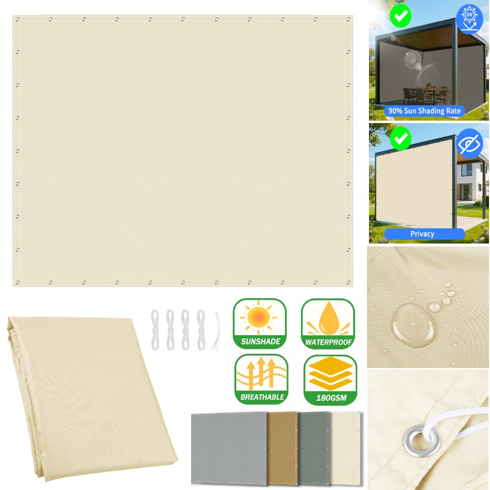 Waterproof Sun Shade Sail UV Block Canopy for Garden & Patio