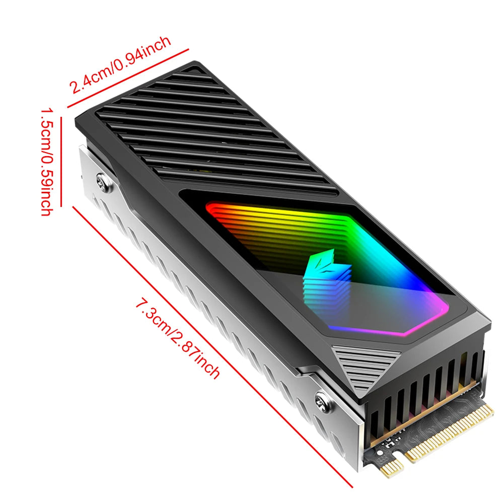 ALLOYSEED M.2 2280 SSD Heatsink with ARGB Fan | Aluminum Cooler