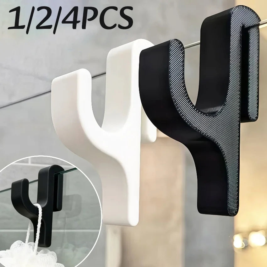 No-Drill Shower Door Hook Clamp – Towel & Robe Hanger