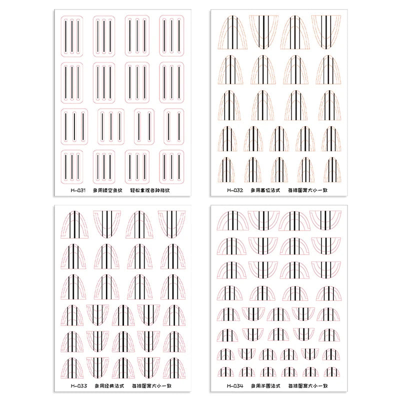French Manicure Guide Stickers – DIY Nail Art Stencil Sheet