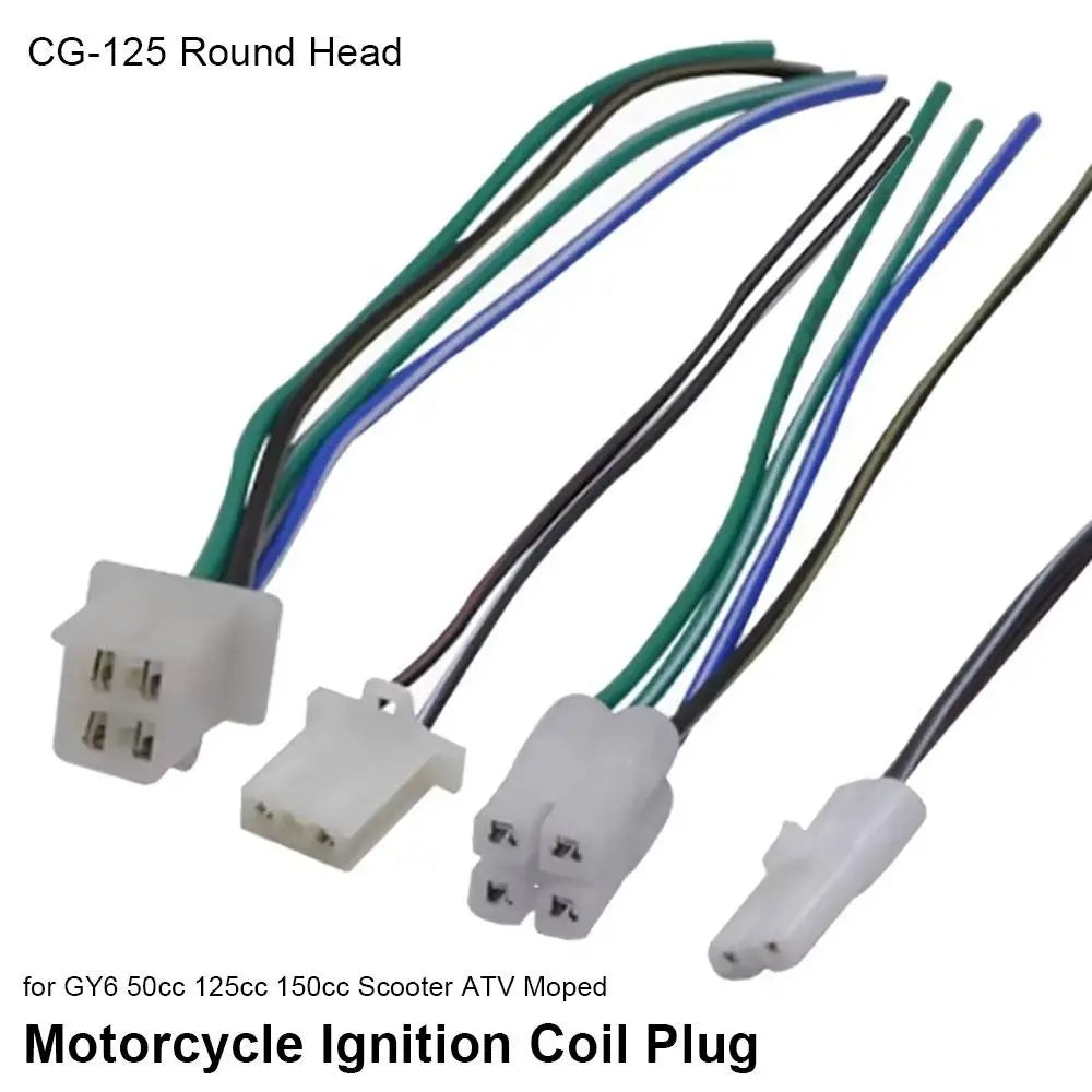 CG-125 Motorcycle CDI Ignition Coil 4+2 Pin Harness Plug Wire