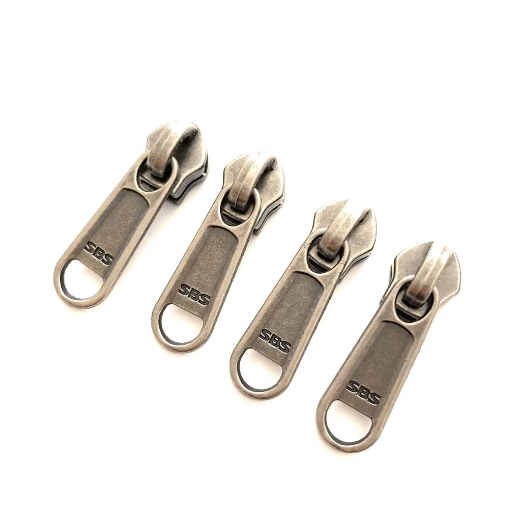 SBS Zinc Alloy Zipper Sliders #3 #5 #8 #10 – 6-Piece Set