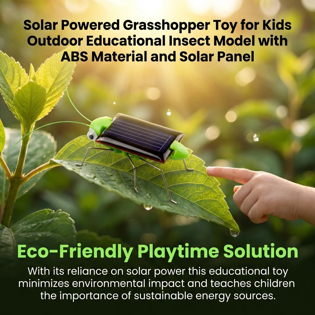Solar Powered Grasshopper Toy – Kids Outdoor STEM Insect Model