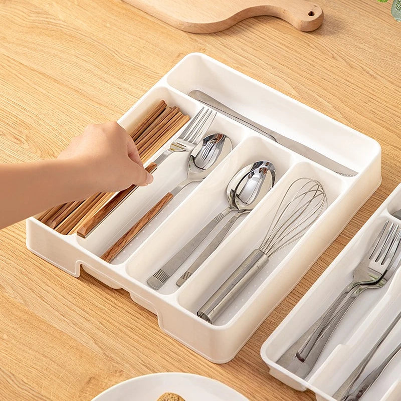 Adjustable Kitchen Drawer Organizer Tray – Cutlery & Utensils