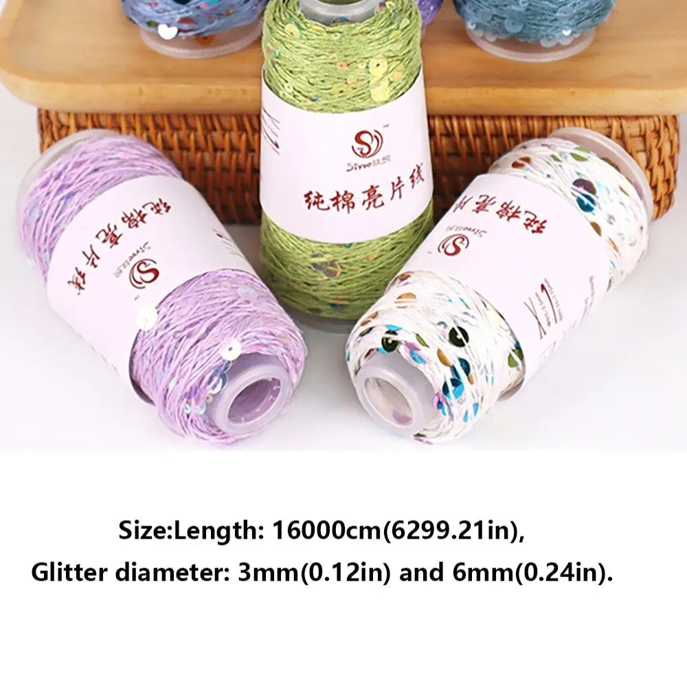 Sequin Glitter Hand Knitting Yarn – Polyester Bead Craft Thread