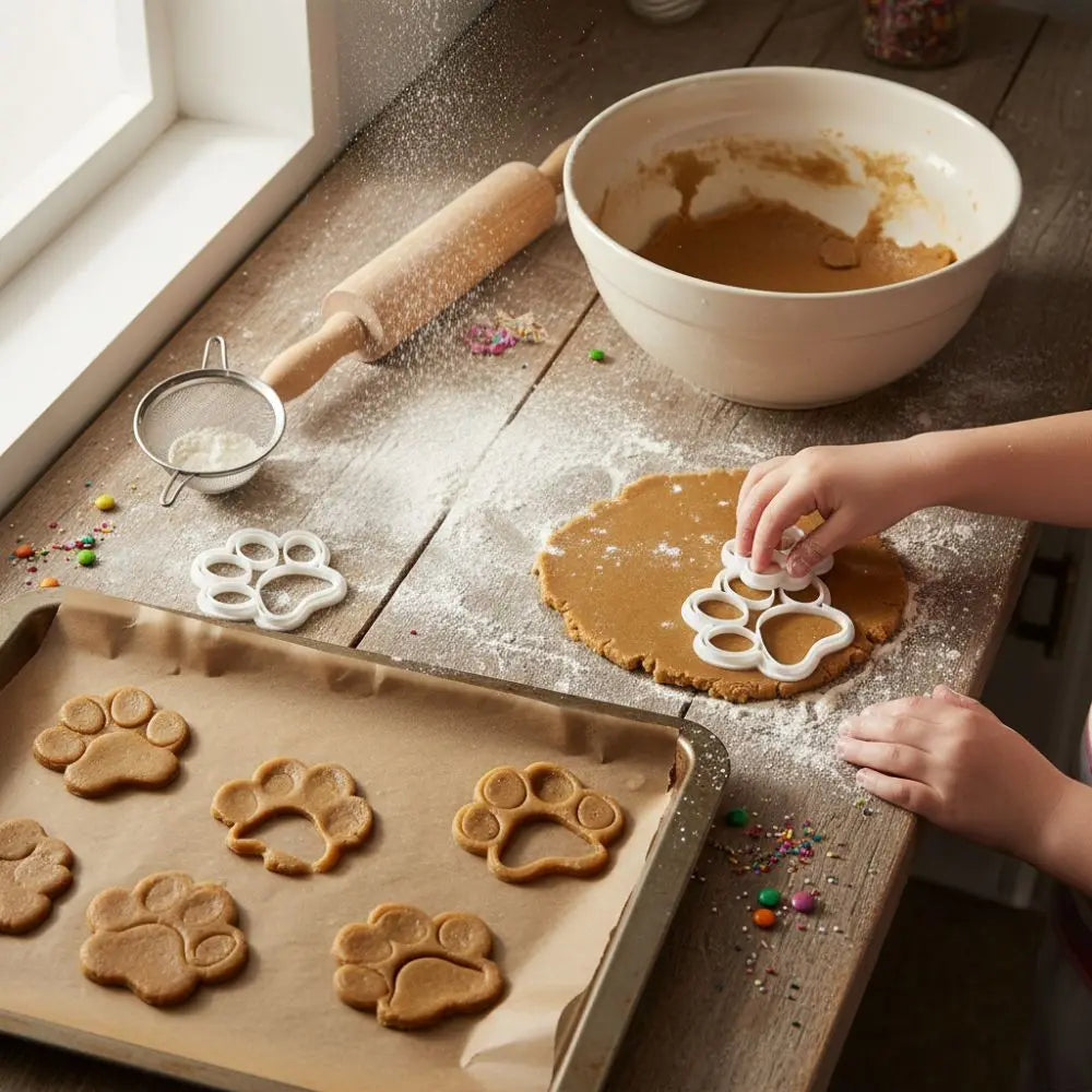 4PCS Paw Print Cookie Cutters – BPA-Free Reusable Baking Set