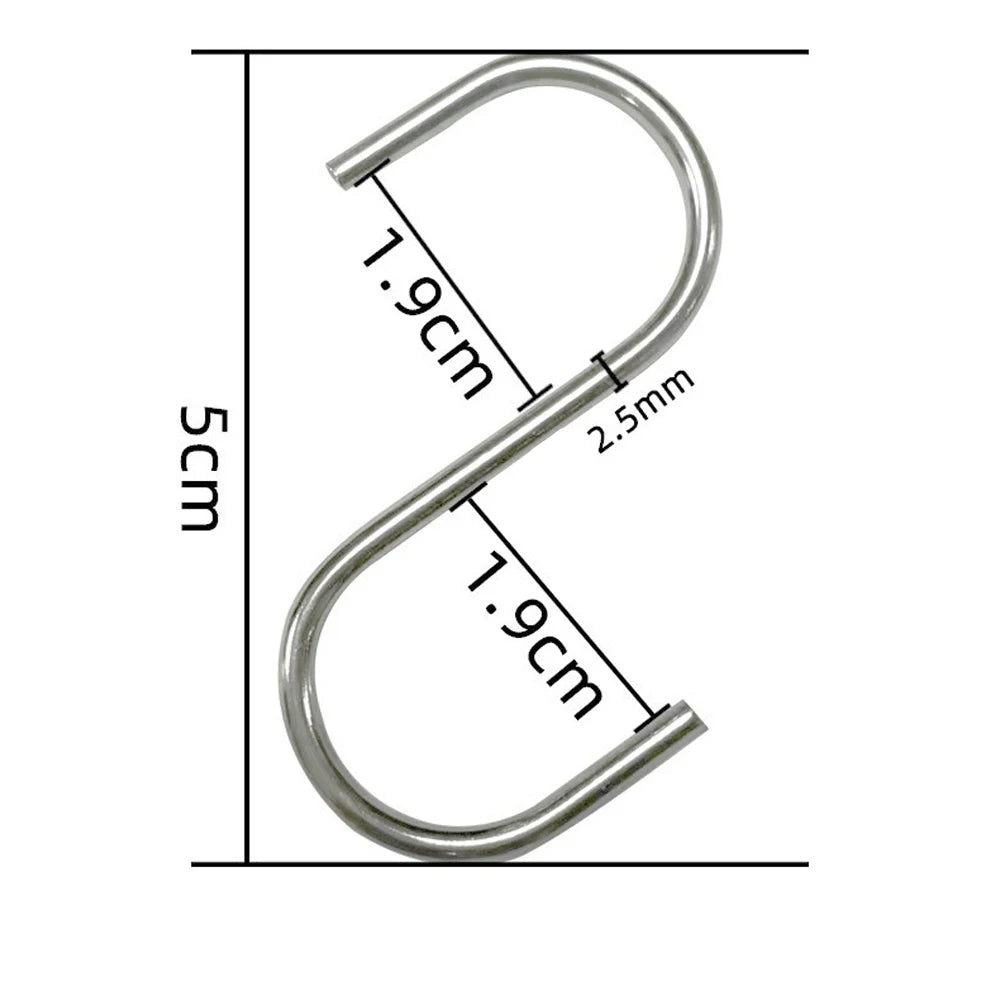 Heavy Duty Stainless Steel S-Hooks – Multipurpose Hanging Hooks