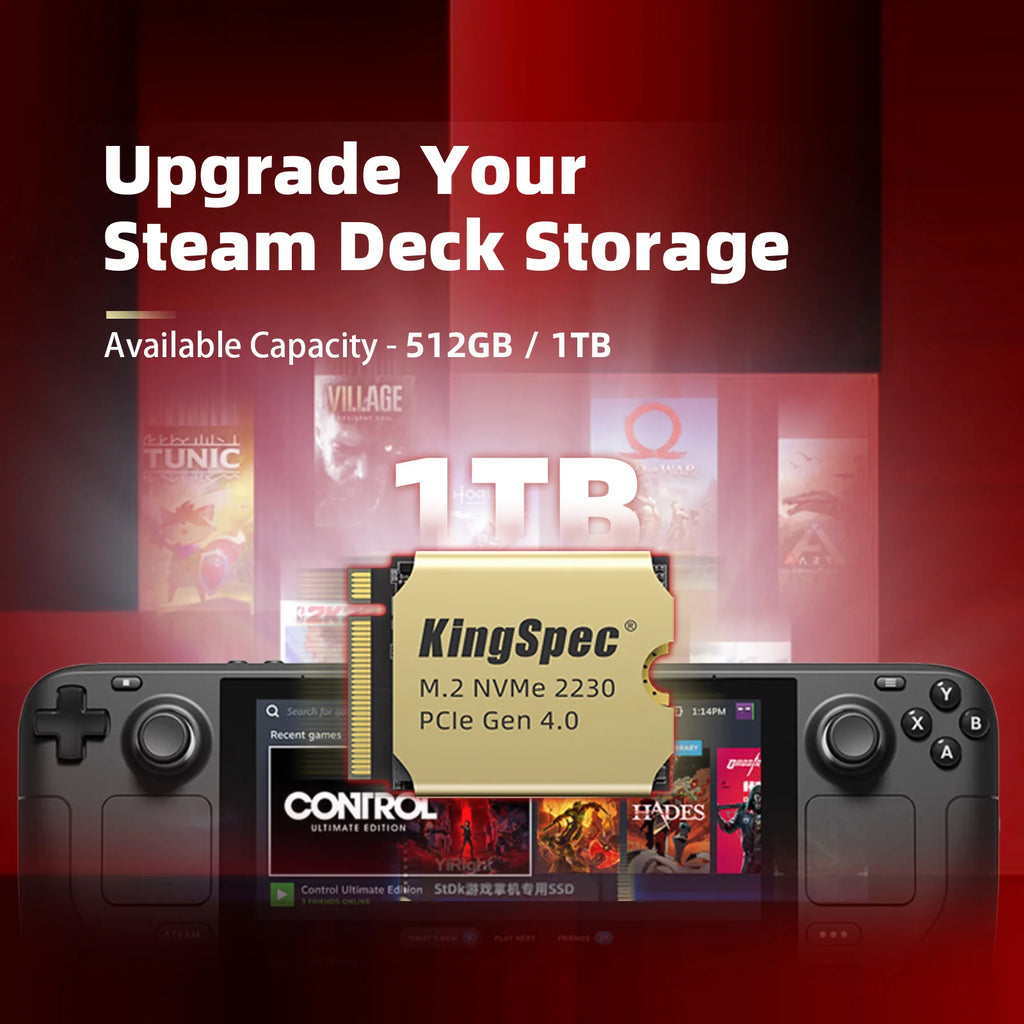 KingSpec M.2 2230 NVMe PCIe 4.0 SSD 1TB 2TB – Steam Deck