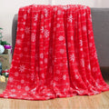 Soft Christmas Throw Blanket – Elk & Snowflake Fleece Design