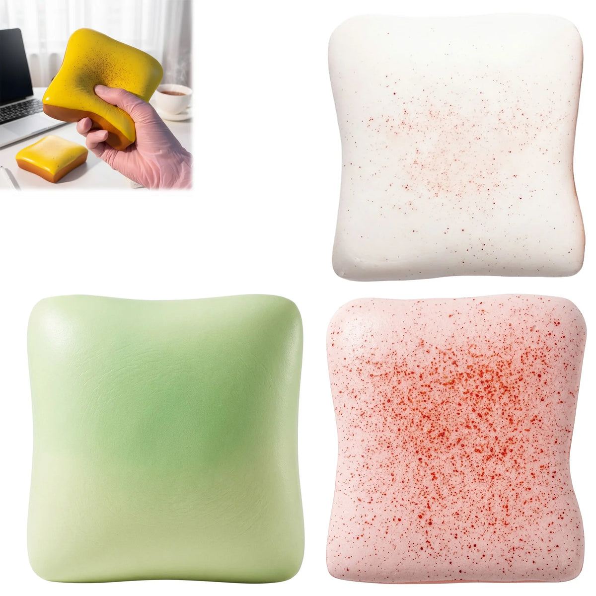 Strawberry Toast Slow Rebound Squeeze Toy – Soft PU Foam Gift