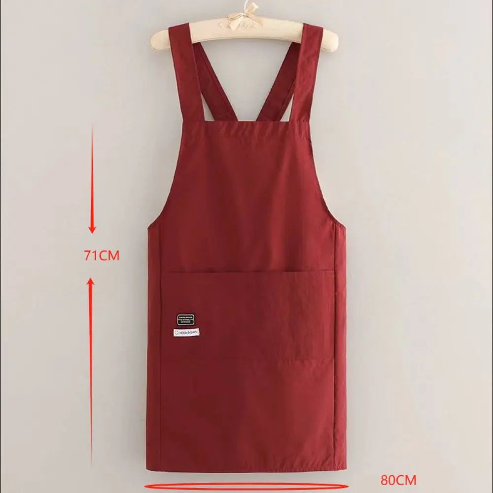 Cross Strap Waterproof Canvas Apron – Unisex Kitchen Smock