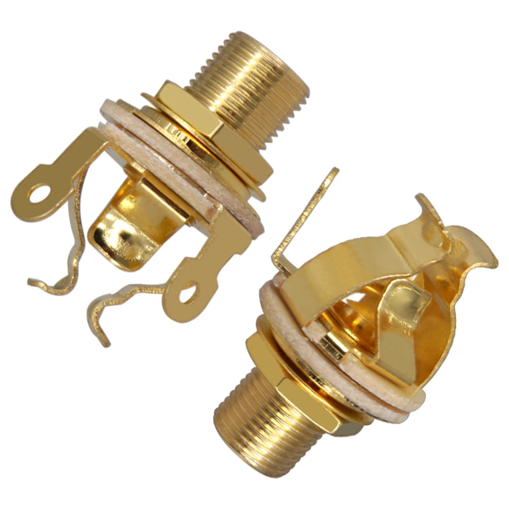 2-Pack 1/4" Guitar Mono Output Jack Socket 6.35mm Metal