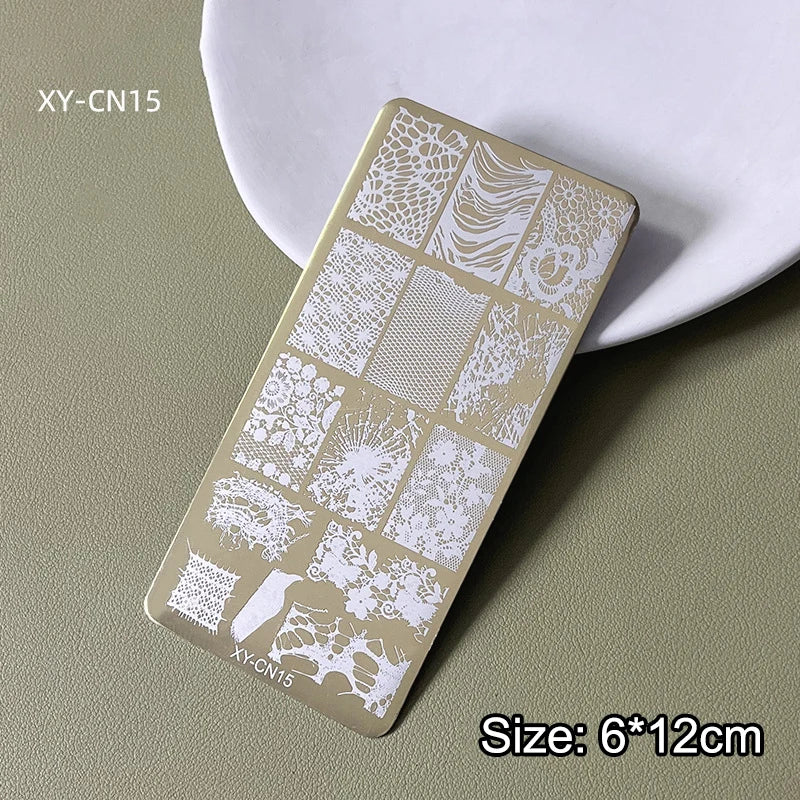 Nail Stamping Plates 12x6cm Butterfly Flower Cat Designs