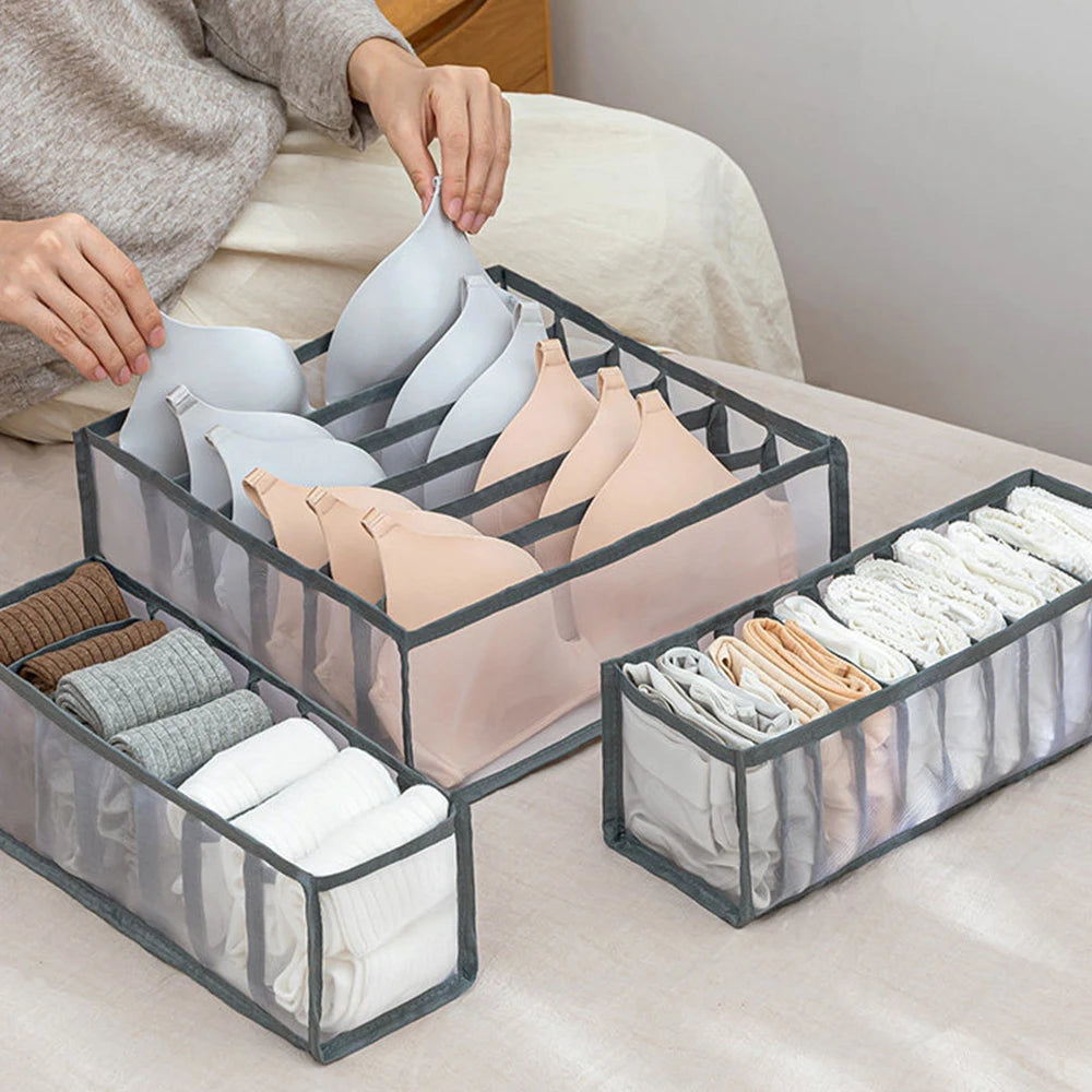Foldable Mesh Drawer Organizer for Underwear Socks & Bras