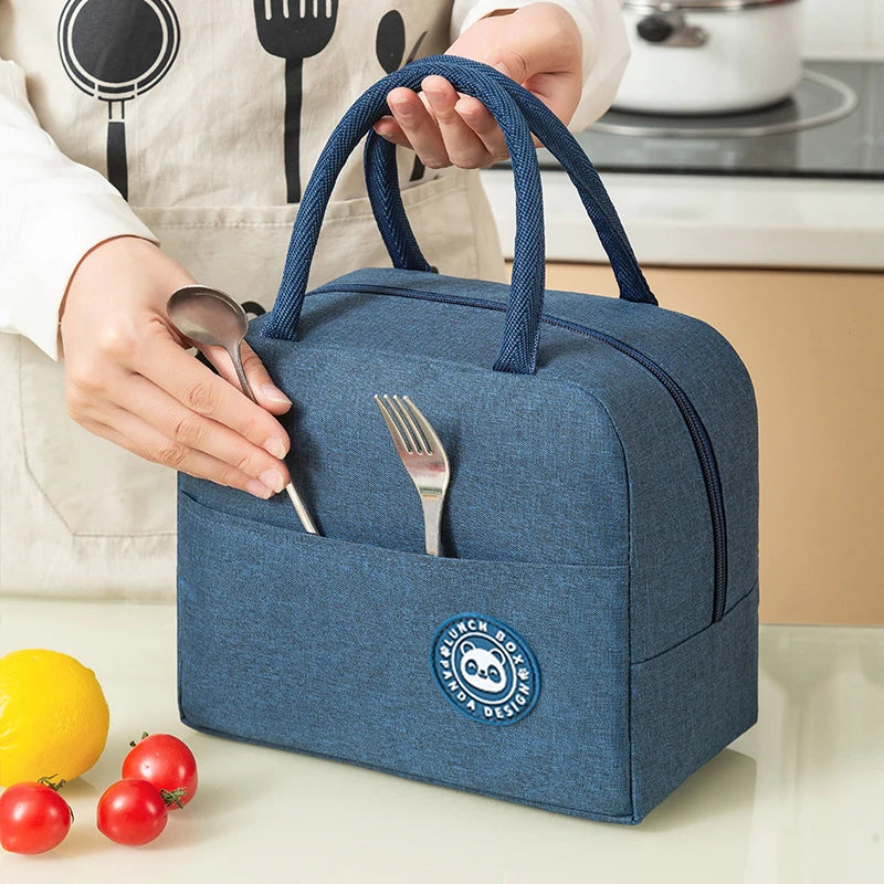 Thermal Insulated Lunch Bag Canvas Tote for Kids & Adults