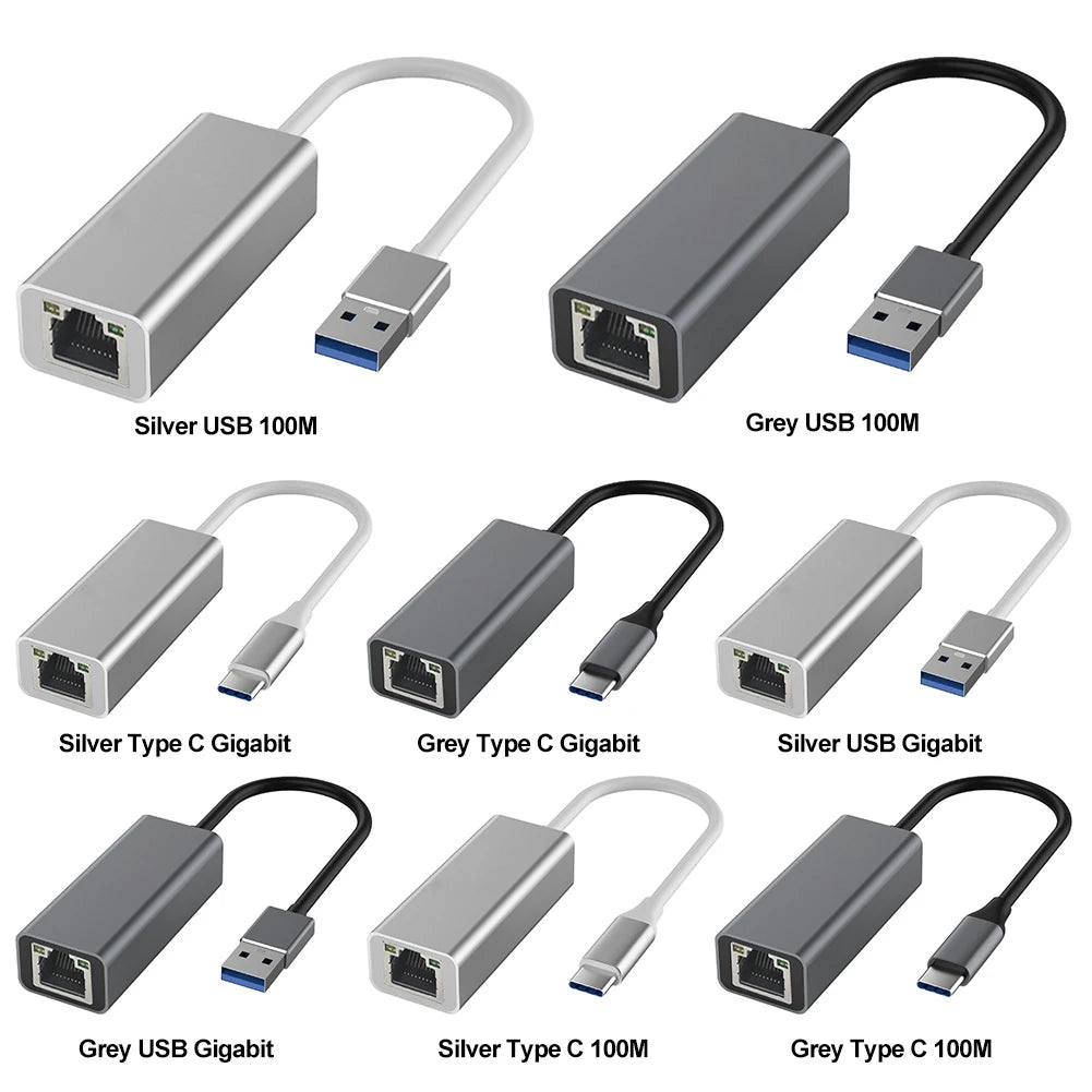 USB-C to RJ45 Gigabit Ethernet Adapter – 1000Mbps LAN Network Card