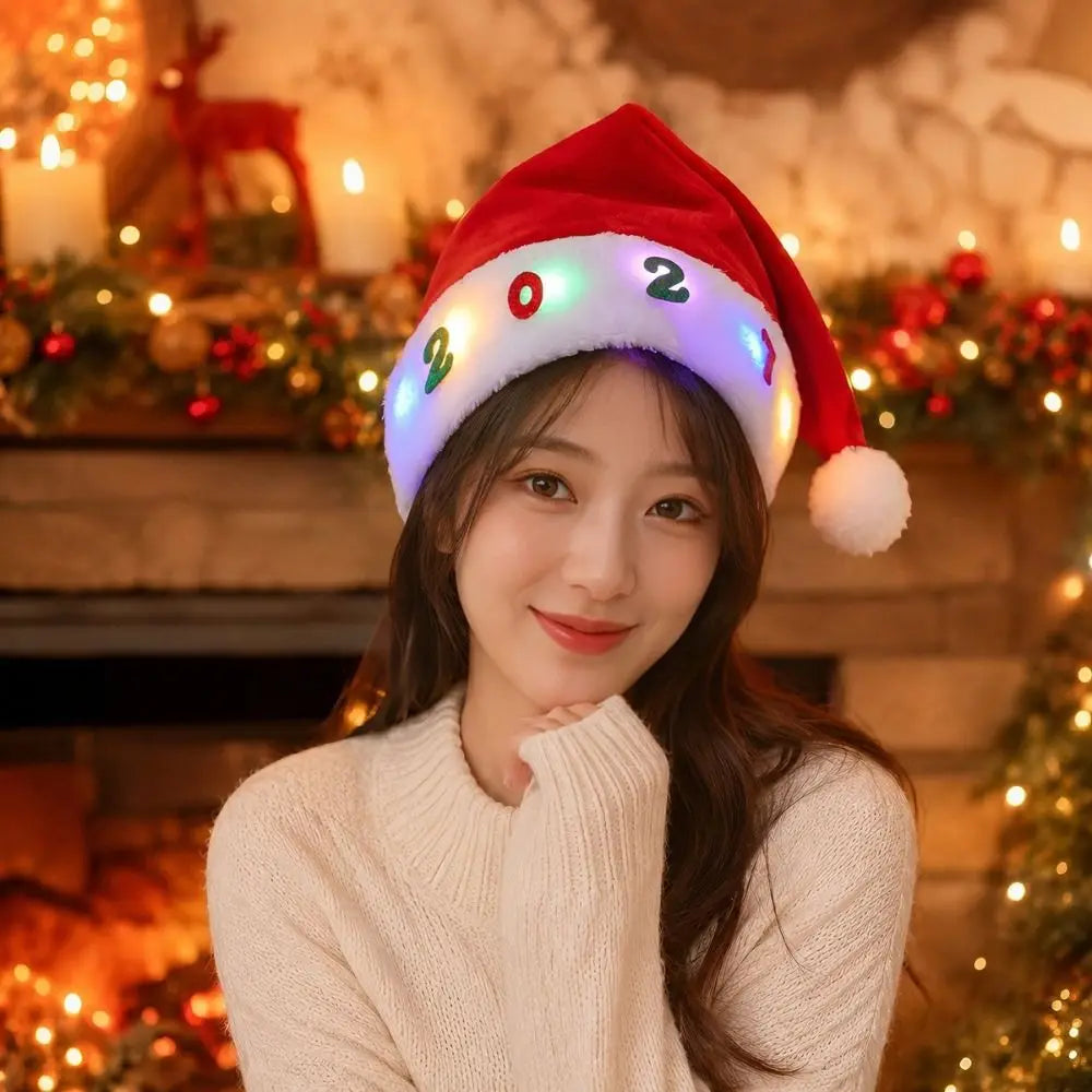 LED Light-Up Christmas Hat – Elk & Snowman Adjustable Cosplay