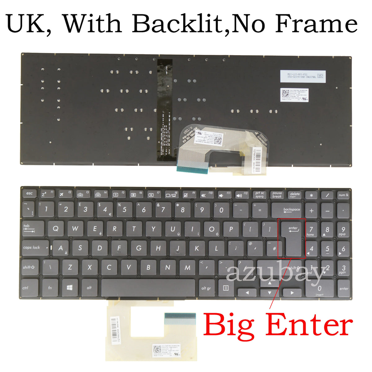 UK Laptop Keyboard for Asus Q525UA UX561UA UX561UN Q505UA