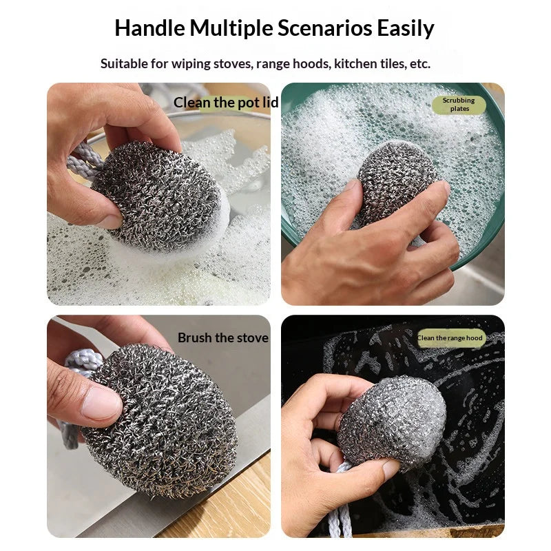Stainless Steel Wire Cleaning Ball with Hanging Rope | VIBE