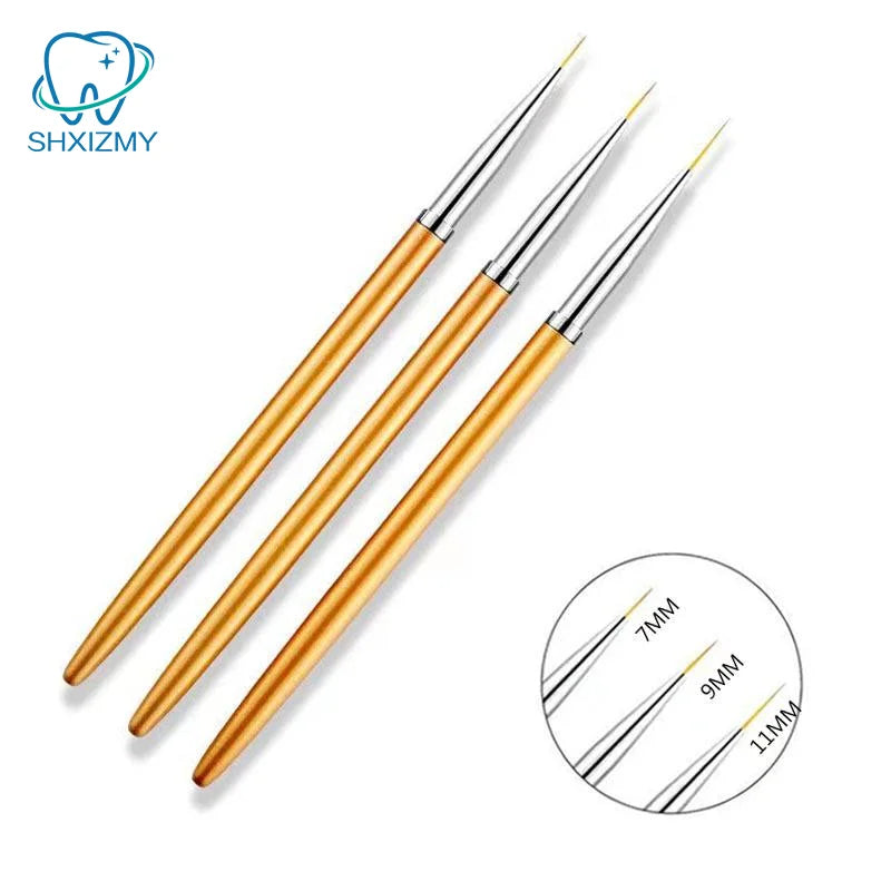 3-Pc Nail Art Liner Brush Set – Acrylic UV Gel Stripe Pens
