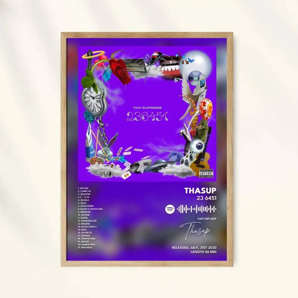 Thasup Self-Adhesive Art Poster Waterproof Wall Sticker Decor