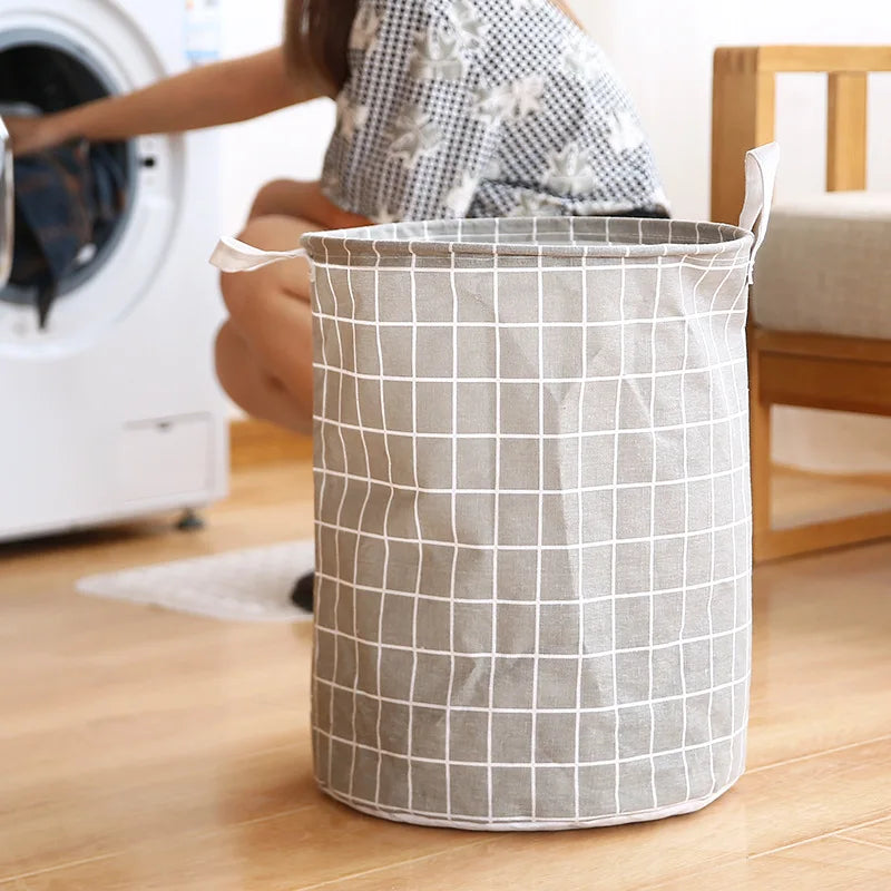 Foldable Fabric Laundry Basket Storage Hamper with Handles