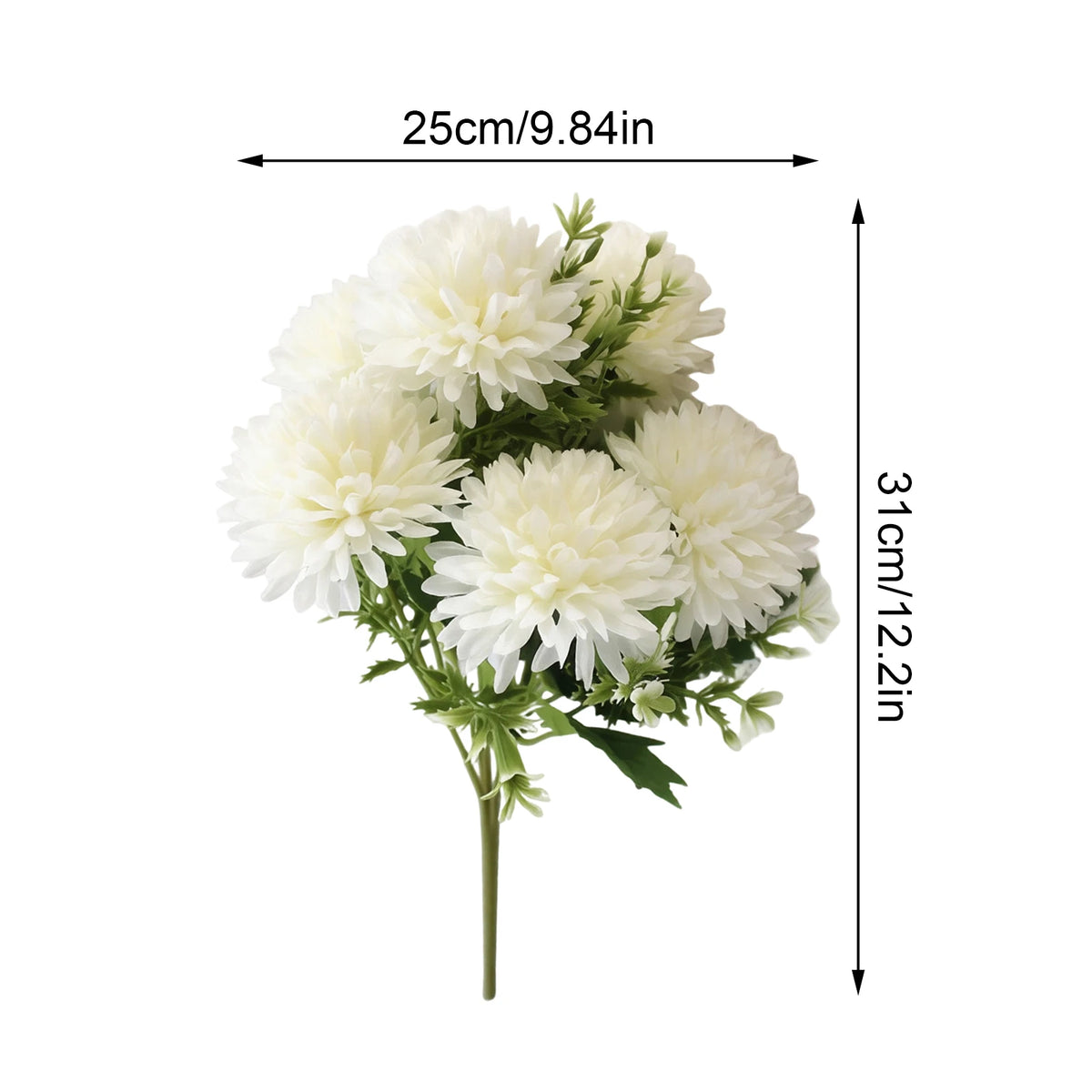 Artificial Silk Chrysanthemum Pompom Bunches – 3-Pack Fall Decor