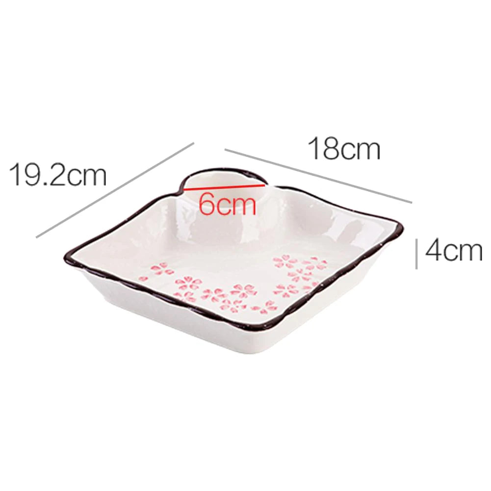 Ceramic Dumpling Plate with Sauce Dish – Japanese Tableware