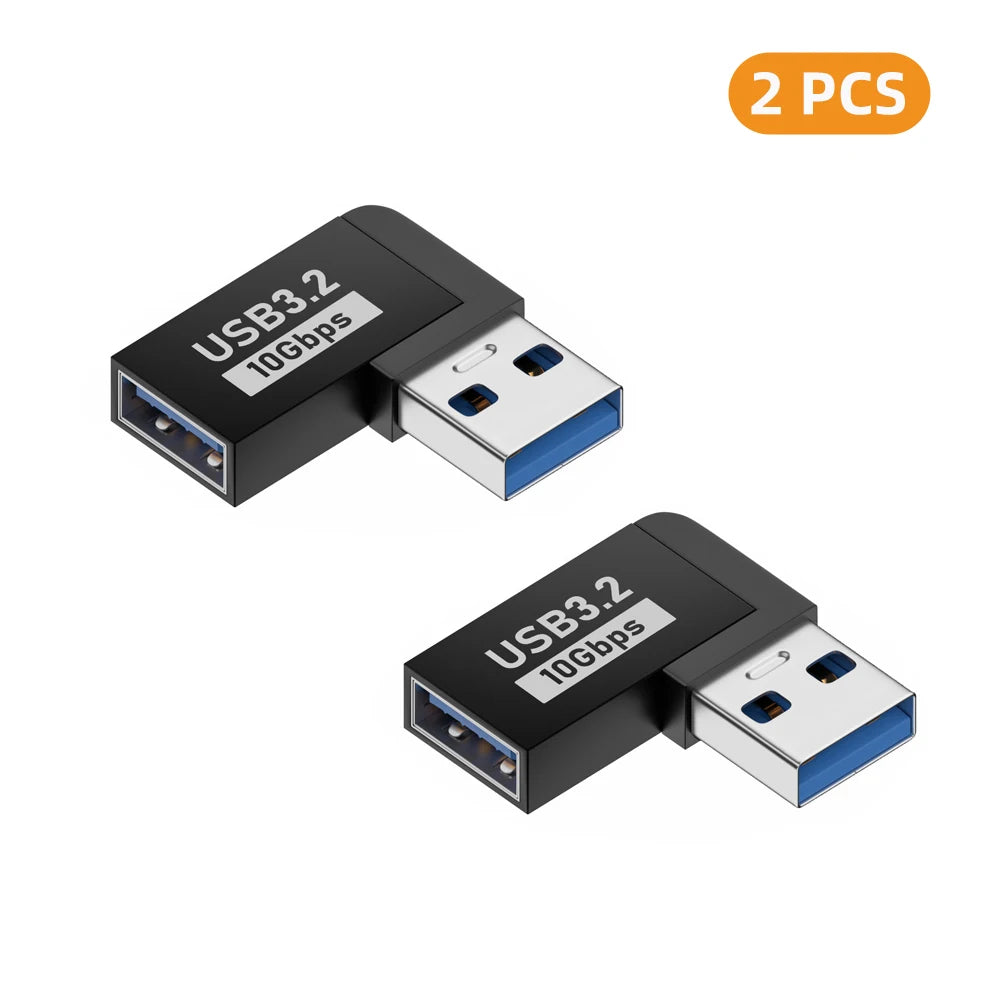 USB-A Female to Male Adapter 90°/180° Angled 10Gbps Converter