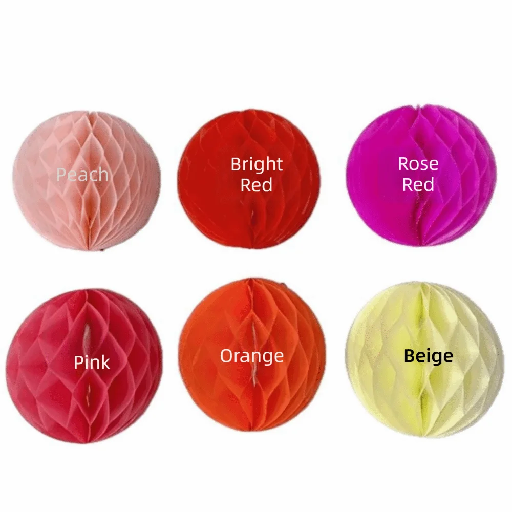 Red Honeycomb Tissue Paper Lantern Balls – Party & Wedding Decor