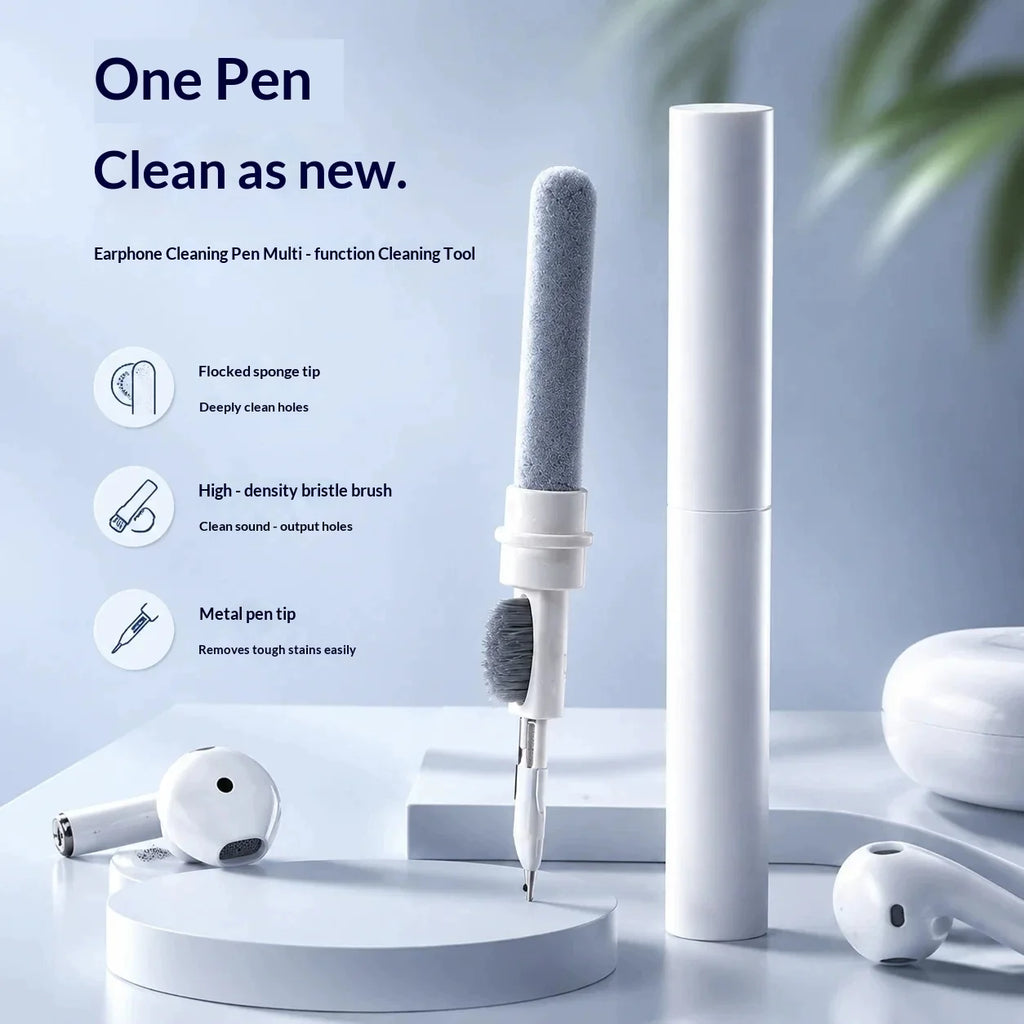 3-in-1 Earbud Cleaning Pen – Brush, Tip & Sponge Kit