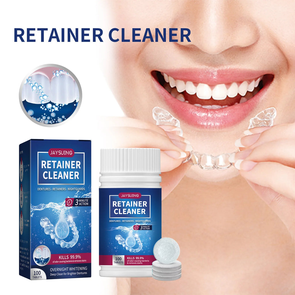 100-Pack Retainer Cleaner Tablets for Aligners & Mouth Guards