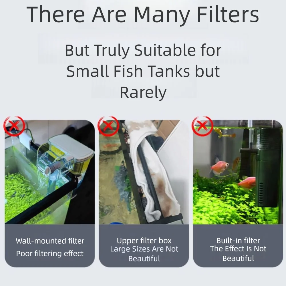 Wall Mounted Fish Tank with Waterfall Filter & Water Pump