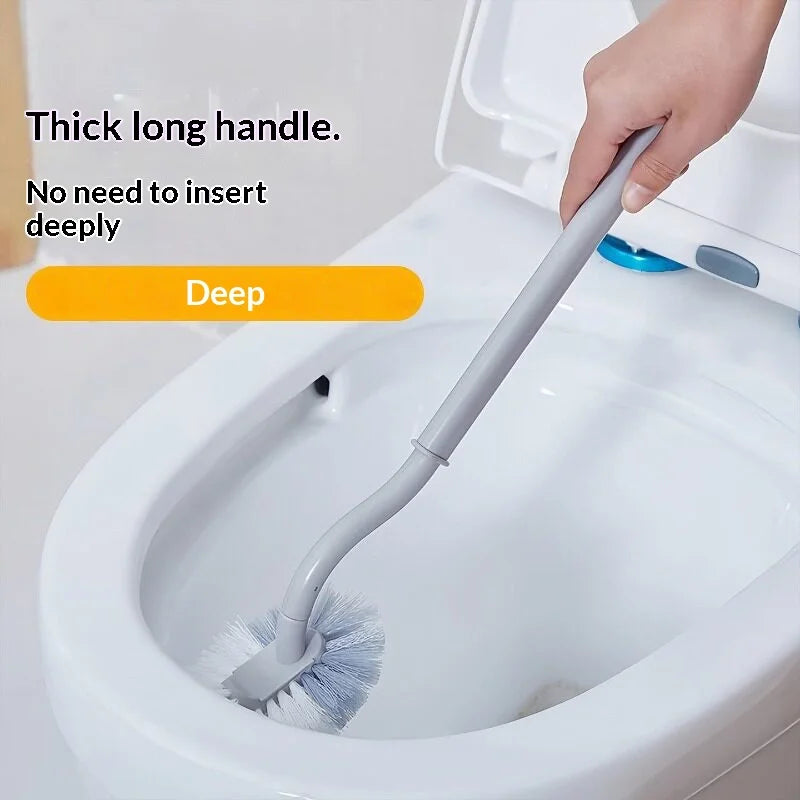 S-Shape Wall-Mounted Toilet Brush – Long Handle No-Drill