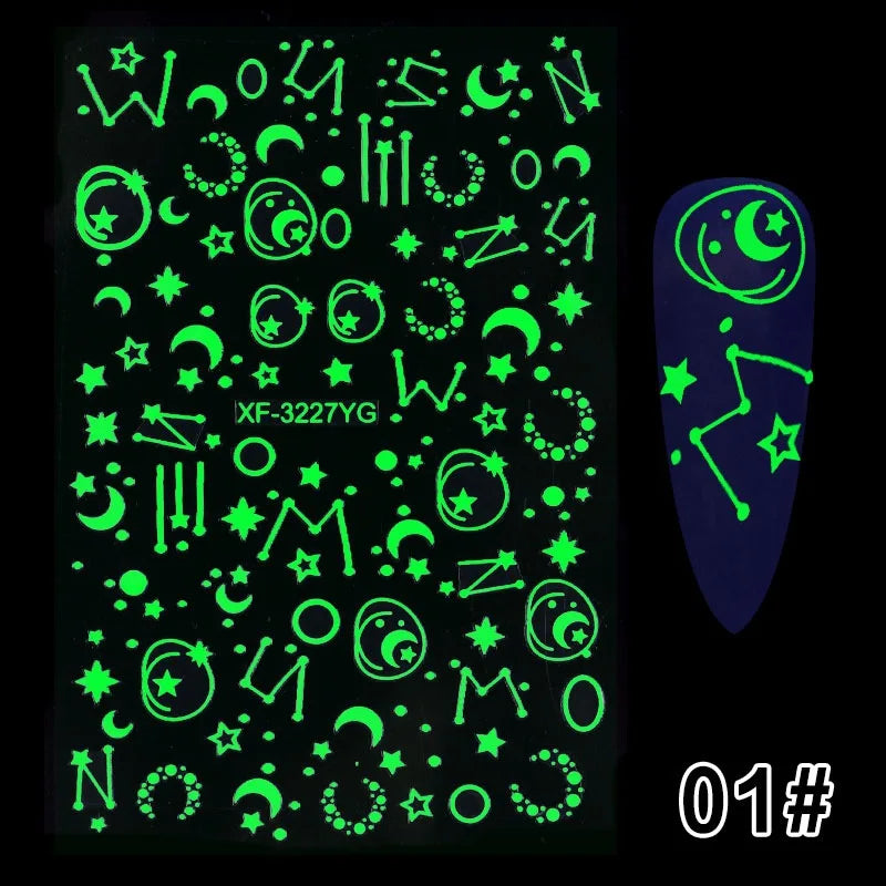 Glow in the Dark Nail Art Stickers – Halloween DIY Manicure