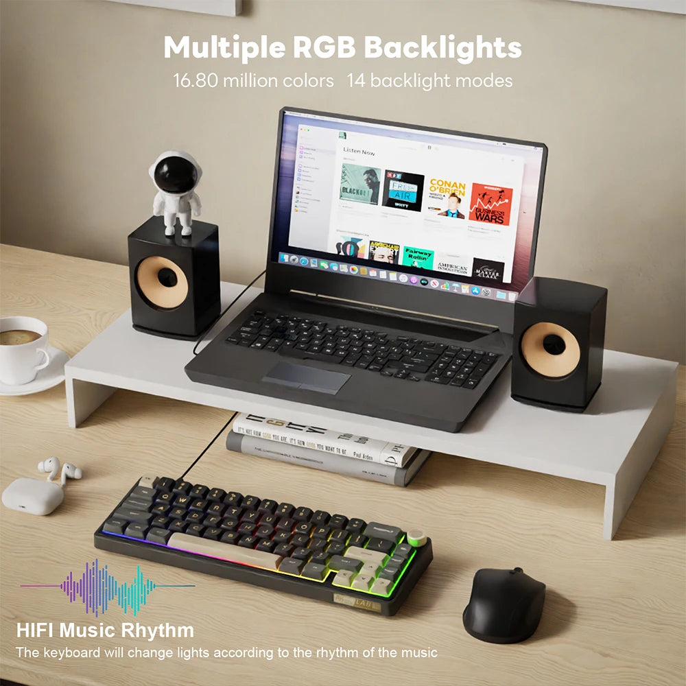 RK R65 65% Gasket Mechanical Keyboard – RGB Hot-Swap PBT