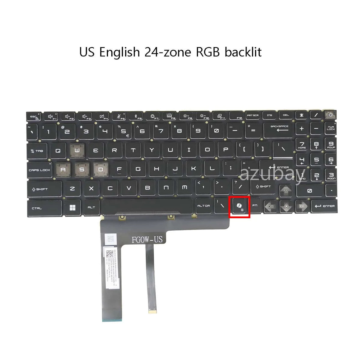 AZUBAY 24-Zone RGB Keyboard for MSI Pulse A17 AI+ Laptop