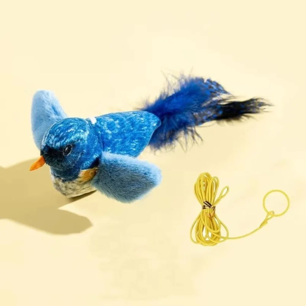 Flying Bird Cat Toy – Chirping Interactive Plush Bird