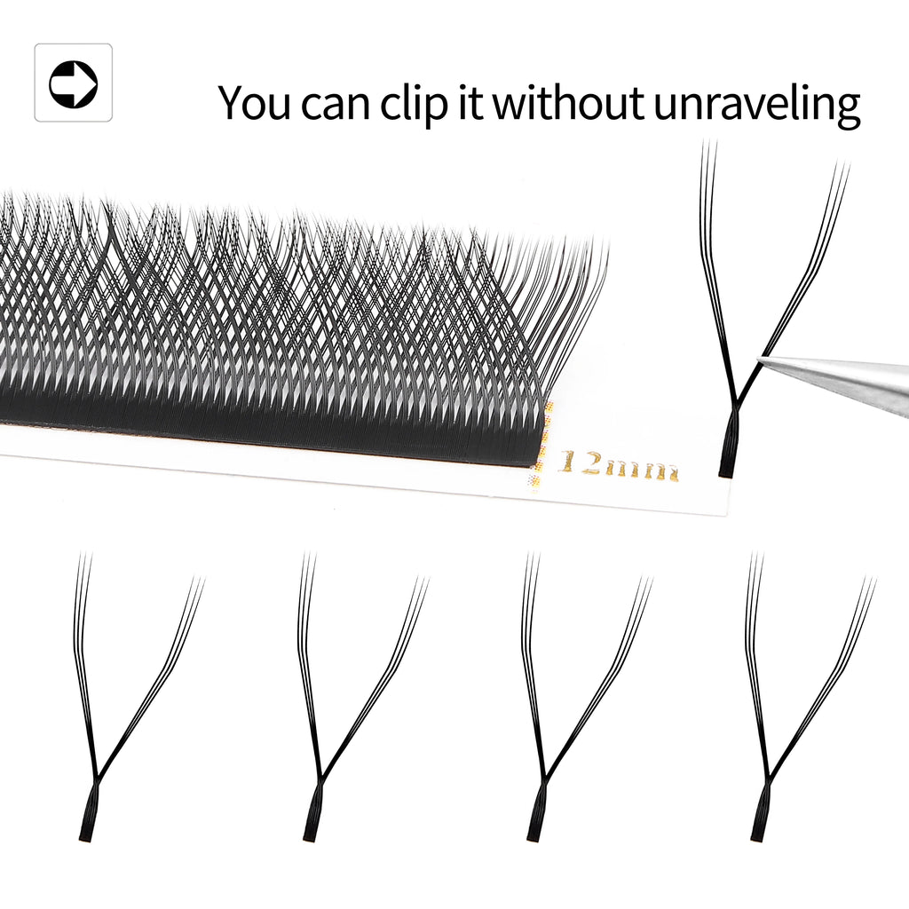 XIUSUZAKI 2D YY Premade Volume Fan Matte Black Lash Extensions