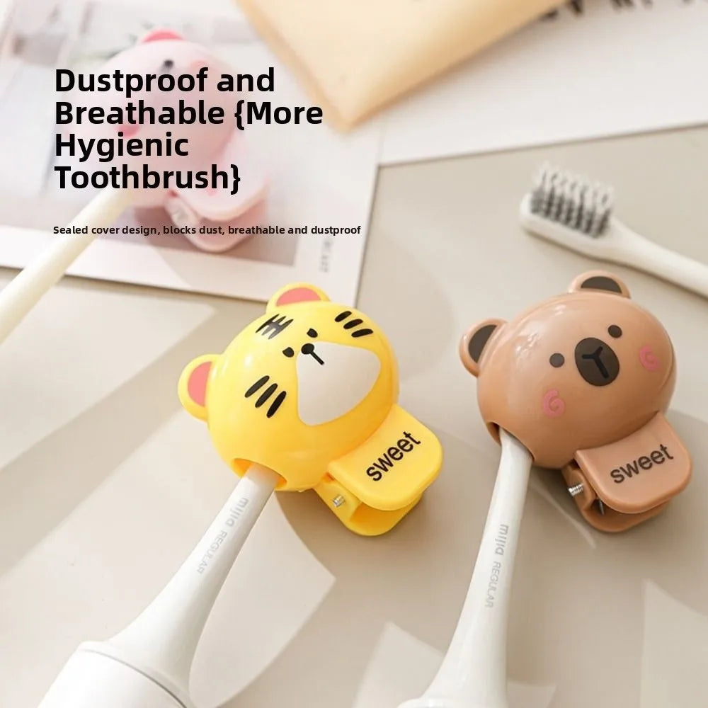Cute Animal Portable Toothbrush Holder Dustproof Protective Cap